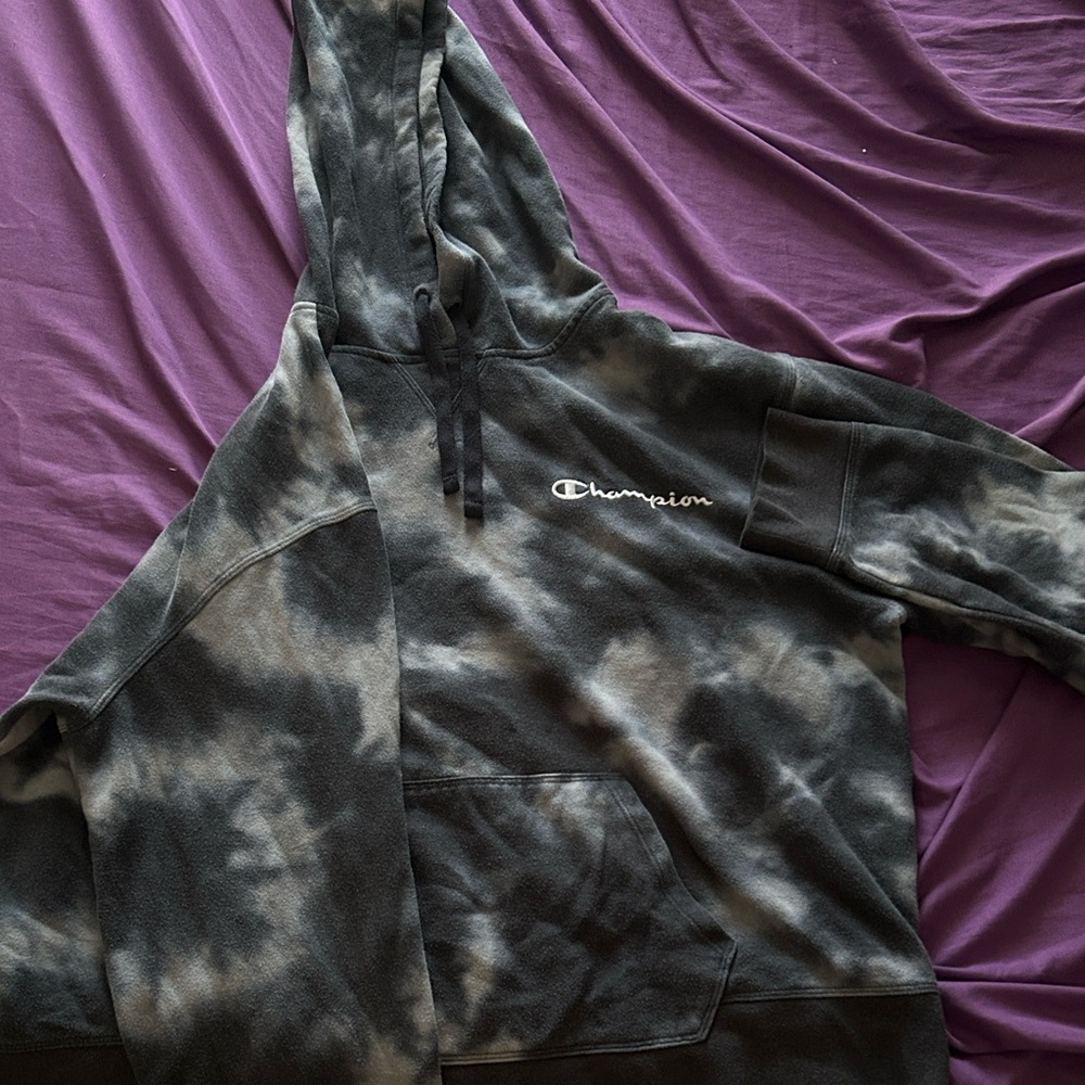 Champion Gray Tie-Dye Hoodie